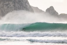 JC Susan gets barelled at a remote beachbreak in the Catlins, New Zealand. Photo: Derek Morrison