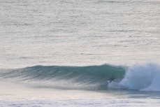 Ollie Charlesworth at a remote beachbreak in the Catlins, New Zealand. Photo: Derek Morrison