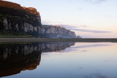 White cliffs at dusk at a remote beachbreak in the Catlins, New Zealand. Photo: Derek Morrison