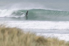 Keo Morrison makes the most of a wave during a swell generated by Cyclone Lola as it reaches Aramoana, Dunedin, New Zealand.
Photo: Derek Morrison