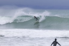 Fletcher Melville enjoys a swell generated by Cyclone Lola as it reaches Aramoana, Dunedin, New Zealand.
Photo: Derek Morrison