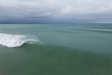 A set rolls in during a swell produced by Cyclone Lola on the north coast of Dunedin, New Zealand.