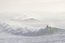 Keo Morrison makes the most of a small swell and offshore conditions at St Clair, Dunedin, New Zealand.
Photo: Derek Morrison