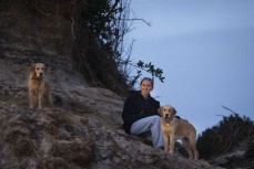 Emily Low with her golden retrievers at St Clair, Dunedin, New Zealand.
Photo: Derek Morrison