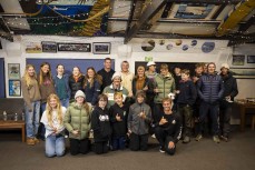 The whole team at St Clair during a Backdoor surf trip in the South Island, New Zealand. Photo: Derek Morrison