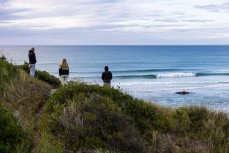 Surf check during a fun swell at Blackhead, Dunedin, New Zealand.