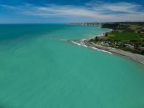 Intensely coloured water at Te Awanga, Hastings, Hawke's Bay, New Zealand.