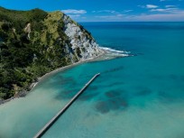 The wharf at Tokomaru Bay, East Cape, New Zealand.