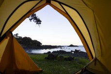 Camping at Lottin Point on the East Cape,, New Zealand.