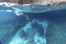 Keo snorkelling at Crystal Bay, Nusa Penida, Indonesia.