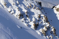 Marlee Silva drops into a fresh bowl at Ohau ski field, Ohau, Otago, New Zealand.