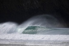 An empty wave during the 2024 New Zealand Surfing Championships held at Blackhead, Dunedin, New Zealand.