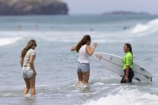 15-year-old Maya Mateja wins the Open Women's title at the 2024 New Zealand Surfing Championships held at St Clair, Dunedin, New Zealand.