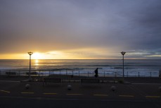Surfing New Zealand's Ben Kennings heads to work at dawn during the 2024 New Zealand Surfing Championships held at St Clair, Dunedin, New Zealand.