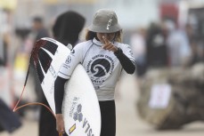 Contest rookie Taimana Marupo on his way to winning the Under 18 title at the 2024 New Zealand Surfing Championships held at St Clair, Dunedin, New Zealand.