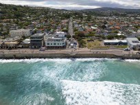 St Clair bathed in sunshine during the 2024 New Zealand Surfing Championships held at St Clair, Dunedin, New Zealand.