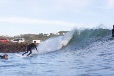 Raj Patel makes the most of a new swell at Lyall Bay, Wellington, New Zealand.