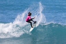 Jack Higgins on form for the Kaikoura Grom Comp held at a surf break near Kaikoura, New Zealand. Photo: Derek Morrison