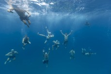 Swimming on the equator near the Telo Islands, Sumatra, Indonesia.