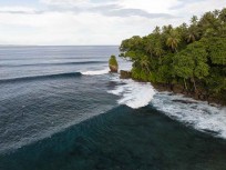 A remote lineup in the Telo Islands, Sumatra, Indonesia.