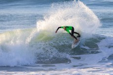 Jack Tyro competes in the 2024 Kaikoura Coldwater Classic at a surf break near Kaikoura, New Zealand. Photo: Derek Morrison