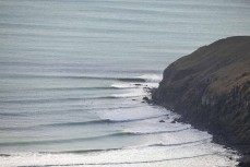 A winter swell rolls down a headland on the North Coast of Dunedin, New Zealand.Photo: Derek Morrison