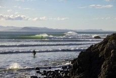 A winter swell rolls down a headland on the North Coast of Dunedin, New Zealand.Photo: Derek Morrison