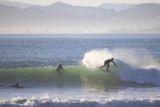 Keo Morrison makes the most of a clean swell on the North Coast, Dunedin, New Zealand.Photo: Derek Morrison