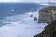 A large winter storm swell rolls into the seacliffs near St Clair, Dunedin, New Zealand.
Photo: Derek Morrison