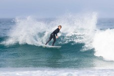 Keo Morrison during a fun swell at Blackhead, Dunedin, New Zealand.Photo: Derek Morrison