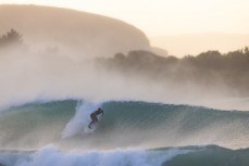 Elliott Brown makes the most of a swell on the north coast of Dunedin, New Zealand.