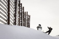 Homa Mattingly tail slide at Cardrona ski field, Cardrona Valley, Wanaka, New Zealand.