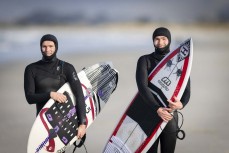Surfer muso brothers Sam and Ollie Charlesworth after a fun east swell at Blackhead, Dunedin, New Zealand.Photo: Derek Morrison
