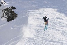 Solal Mourot spins out of the Egg Carton during the NZ Junior Freeride Tour held at The Remarkables, Queenstown, New Zealand. August 30-31, 2024.
