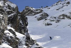Dunedin's Marlee Jay Silva powers into his run during the NZ Junior Freeride Tour held at The Remarkables, Queenstown, New Zealand. August 30-31, 2024.
