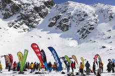 Basecamp on Lake Alta during the NZ Junior Freeride Tour held at The Remarkables, Queenstown, New Zealand. August 30-31, 2024.