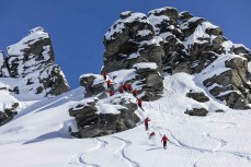 Sam Spark, of the UK, unleashing during a powder day at Treble Cone ski field, Wanaka, New Zealand.