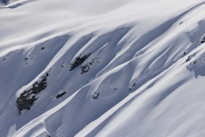 Fresh snow over the back of Treble Cone ski field, Wanaka, New Zealand.