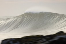 Empty lineup at a remote reef break in the Catlins, New Zealand. Photo: Derek Morrison