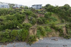Flooding at St Clair Beach's iconic Cliffs Road during a red heavy rain warning that caused a state of emergency to be declared due to widespread flooding from October 3- October 4, 2024 in Dunedin, New Zealand.
Photo: Derek Morrison