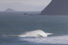 An empty wave breaks during a clean small swell at St Kilda, Dunedin, New Zealand.
Photo: Derek Morrison