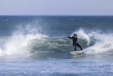 Keo Morrison makes the most of a clean small swell at St Kilda, Dunedin, New Zealand.Photo: Derek Morrison