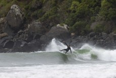 Lewis Murphy during a swell on the north coast of Dunedin, New Zealand.