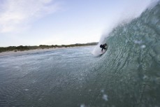 Keo Morrison makes the most of a small swell at St Kilda, Dunedin, New Zealand.Photo: Derek Morrison