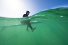 Graham Dickie waits for a wave during a small punchy swell at Blackhead, Dunedin, New Zealand.Photo: Derek Morrison