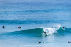 Tash Civil leans in during a summer swell at Blackhead, Dunedin, New Zealand.
Photo: Derek Morrison