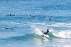 Alexis Owen revelling in clean conditions during a summer swell at Blackhead, Dunedin, New Zealand.
Photo: Derek Morrison