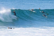 Keo Morrison down the line during a summer swell at Blackhead, Dunedin, New Zealand.
Photo: Derek Morrison
