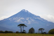 Mt Taranaki on the Surf Coast Highway SH45, near New Plymouth, Taranaki, New Zealand.