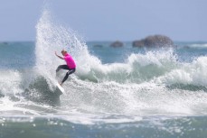 Alexis Owen during the SISA Westport Grom Comp held at Tauranga Bay, Westport, West Coast, New Zealand.